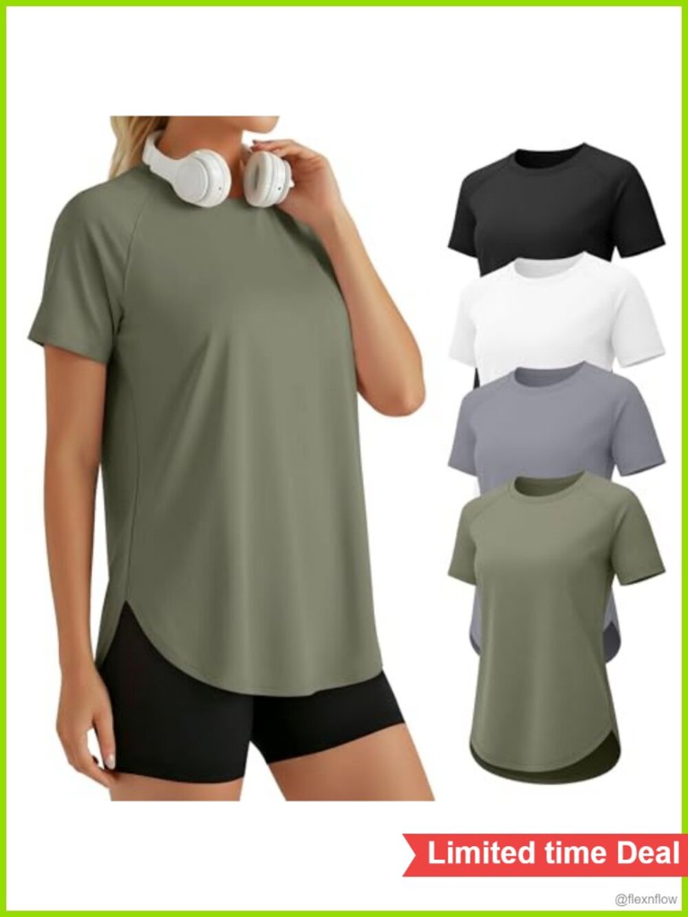 Women's 4 Pack Workout Shirts Quick Dry Athletic Tees